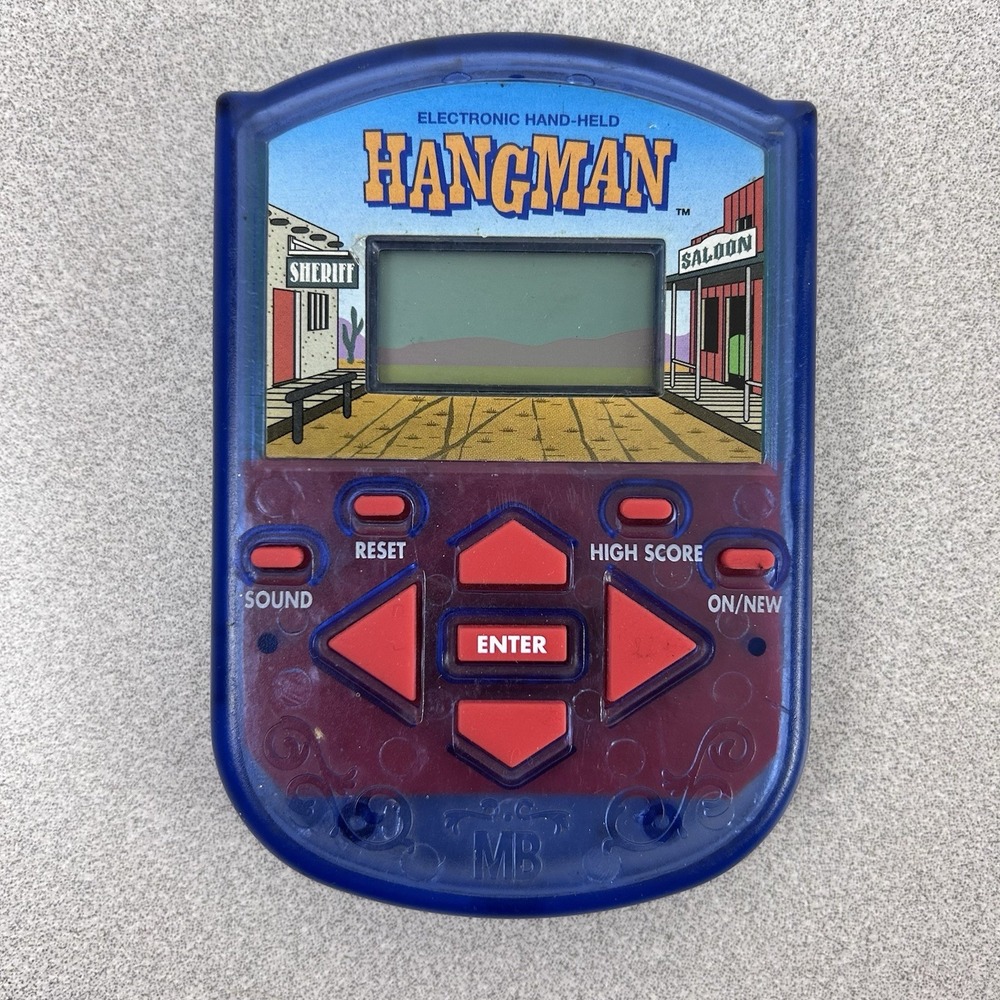 Hangman Electronic Handheld Game Vintage 1995 Milton Bradley‎ MB Tested Working